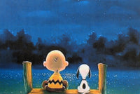 Charlie Brown and Snoopy Wood Jigsaw Puzzle - Sitting On The Dock Of The Bay