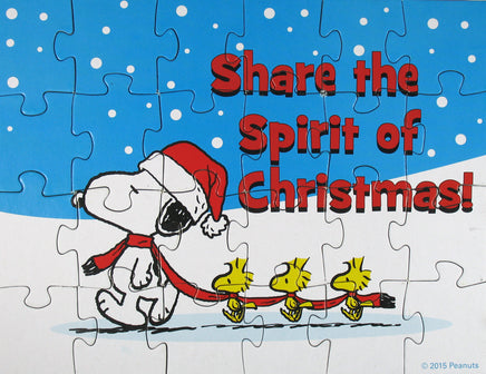 Snoopy Mini Christmas Holiday Jigsaw Puzzle - Christmas Spirit - snoopn4pnuts.com