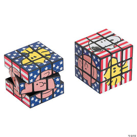 Peanuts Patriotic Mini Puzzle Cube (Works Like Rubik's Cube) - snoopn4pnuts.com
