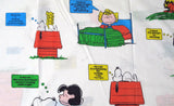 Vintage Peanuts Gang Fitted Sheet - Multi-Colored Phrases