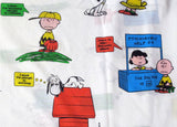Vintage Peanuts Gang Fitted Sheet - Multi-Colored Phrases