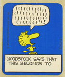 Peanuts Vintage Sticker - Woodstock Book Plate