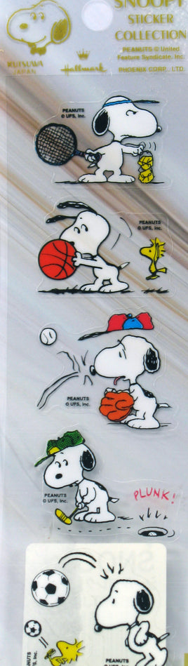 Snoopy Sports Clear - Backed Stickers - snoopn4pnuts.com