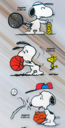 Snoopy Sports Clear - Backed Stickers - snoopn4pnuts.com