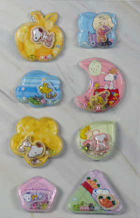 Peanuts Puffy Stickers With Floating Bling And Beads - Rare! Great For Scrapbooking!
