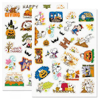 Peanuts 48-Piece Halloween, Thanksgiving, and Fall Sticker Sheet Set
