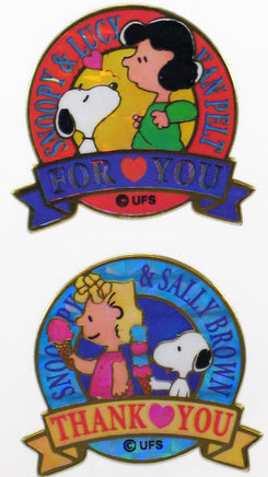 Peanuts Holographic and Metallic Banner Stickers - RARE! - snoopn4pnuts.com