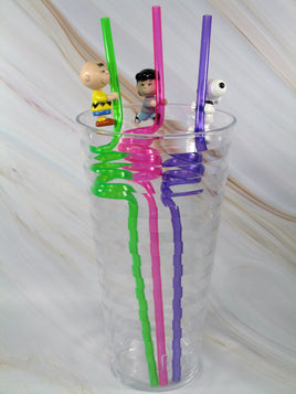 Peanuts Curly Straw With PVC - snoopn4pnuts.com