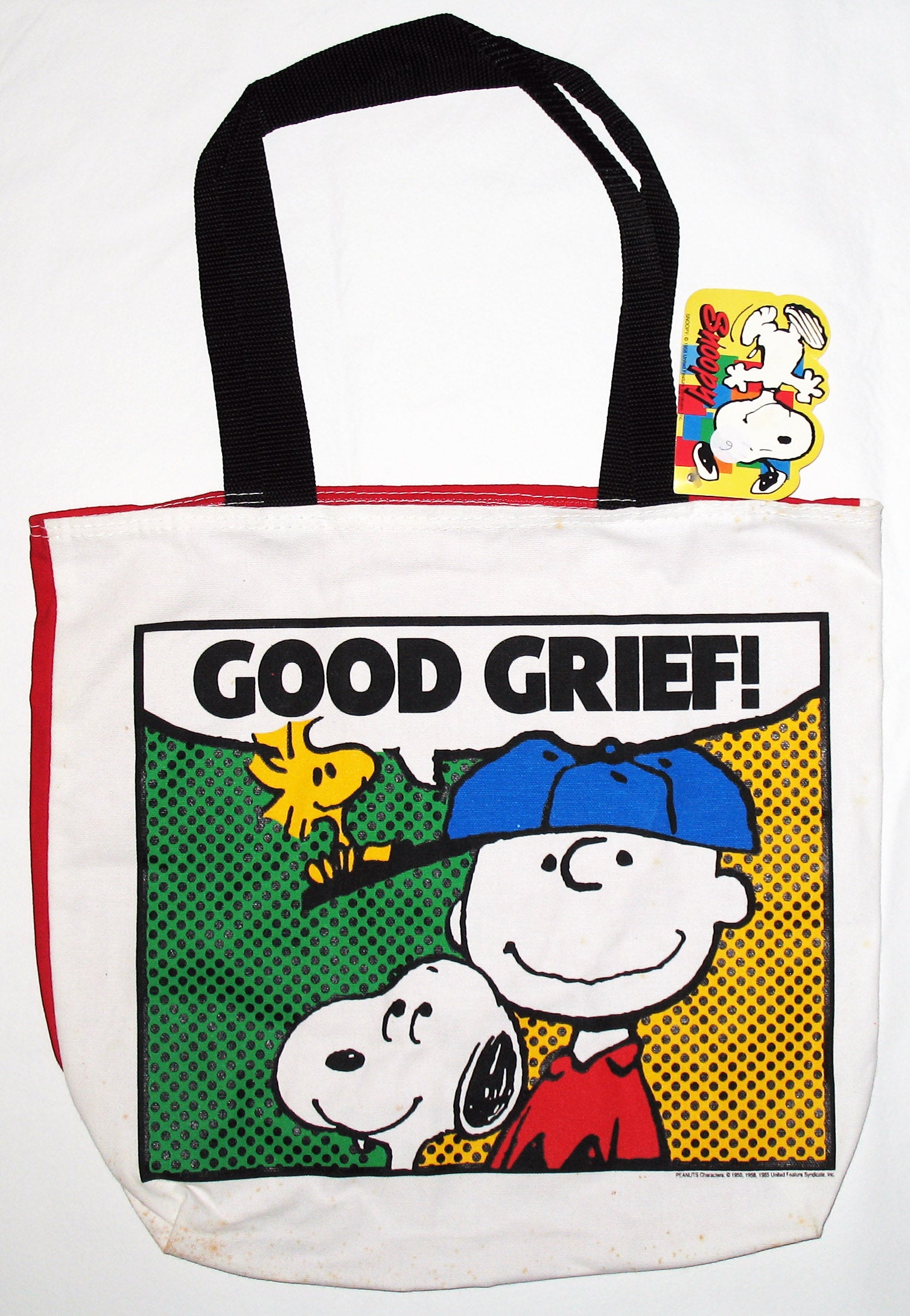 Charlie Brown and Snoopy Large Tote Bag - Good Grief! (New But Near Mint)