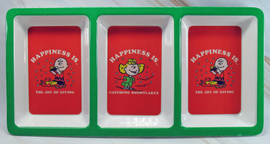 Peanuts Divided Melamine Tray - Happiness Is...
