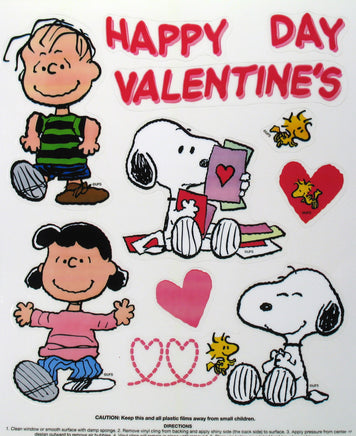 Peanuts Gang Valentine Reusable Window Clings (New But Near Mint)