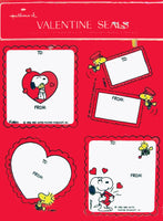 Snoopy Vintage Valentine Gift Tag Stickers