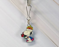 King Snoopy Silver Plated Zipper Pull