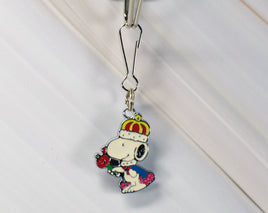 King Snoopy Silver Plated Zipper Pull - snoopn4pnuts.com
