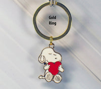 Snoopy's Heart Gold-Tone Key Chain