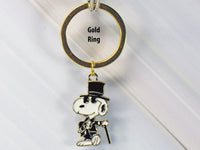 Snoopy Joe Cool Top Hat Gold-Tone Key Chain