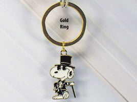 Snoopy Joe Cool Top Hat Gold - Tone Key Chain - snoopn4pnuts.com