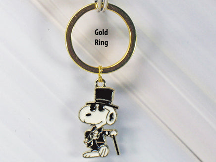 Snoopy Joe Cool Top Hat Gold - Tone Key Chain - snoopn4pnuts.com