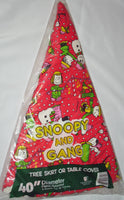 Snoopy and Gang Vintage Padded Christmas Tree Skirt or Round Table Cover (Edges Not Bound) - snoopn4pnuts.com