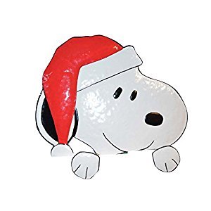Snoopy Santa Metal Peep Over Decor - snoopn4pnuts.com