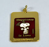 Snoopy Cloisonne Pendant / Key Fob - Happiness Is Love