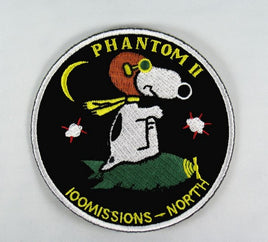 Snoopy Flying Ace Large Patch - Phantom Ii 100 Missions - North Vietnam Patch (4" Diameter!)