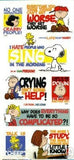 Peanuts Gang Large Mylar/Vinyl Sticker Sheet - Character Phrases