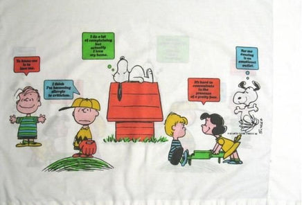 Vintage Peanuts Gang Phrases Pillow Case - snoopn4pnuts.com