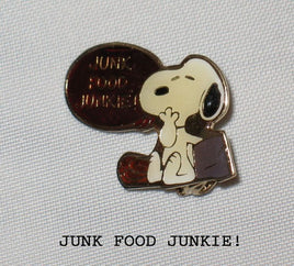 Snoopy Quote Pin - Junk Food Junkie!