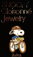 Snoopy Bicycle Rider Cloisonne Pin