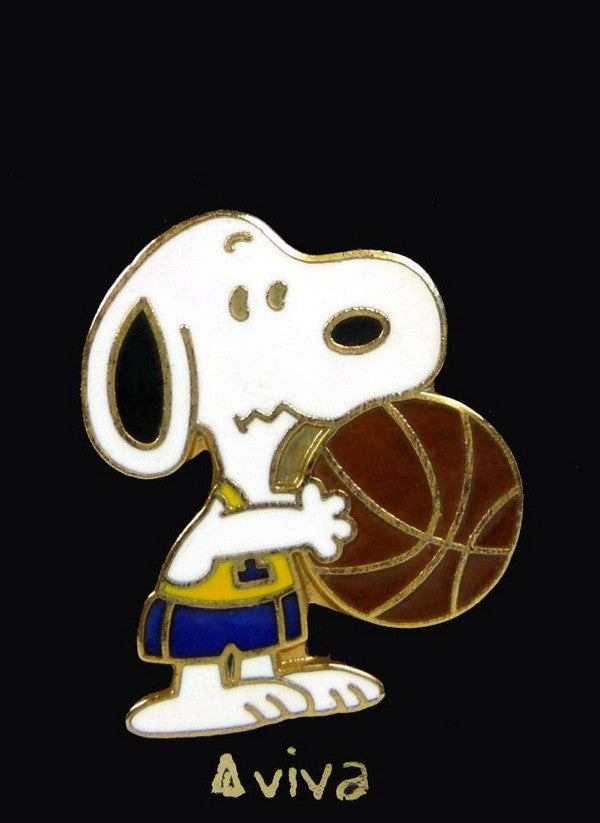 Snoopy Basketball Player Cloisonne Pin