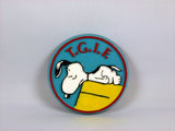 MOLDED PINBACK BUTTON: T.G.I.F.