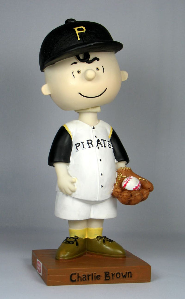 2003 Limited-Edition Charlie Brown Pittsburgh Pirates Bobblehead With Game Ticket! - RARE!