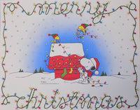 Snoopy Laminated Christmas Place Mat (Discolored)