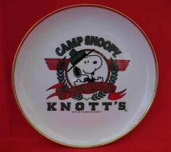 Knott's Camp Snoopy 10Th Anniversary Gold-Plated Plate (Near Mint)