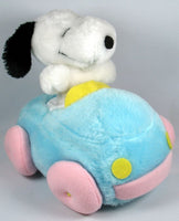 Snoopy Vintage Plush Baby Doll and Squeaker Car Set