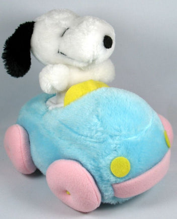 Snoopy Vintage Plush Baby Doll And Squeaker Car Set