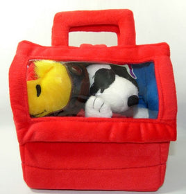 Snoopy's Doghouse With Carrying Handles & Joe Cool And Aviator Woodstock Doll Set