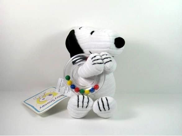Snoopy Plush Doll With Ring Rattle