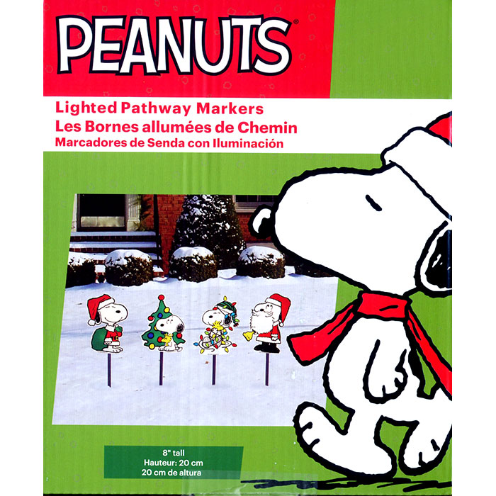 Snoopy Holiday Lighted Pathway Markers Set
