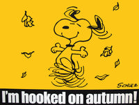 Peanuts Laminated Vintage Poster - Hooked On Autumn (Minor wave in laminate)