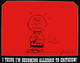 Peanuts Laminated Vintage Poster - Allergic To Criticism