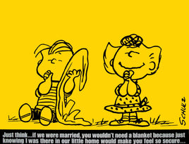 Peanuts Laminated Vintage Poster - Feel Secure (Minor wave in laminate) - snoopn4pnuts.com