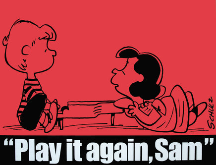 Peanuts Laminated Vintage Poster - Play It Again (Minor wave in laminate) - snoopn4pnuts.com