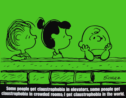 Peanuts Laminated Vintage Poster - Claustrophobia (Minor wave in laminate) - snoopn4pnuts.com