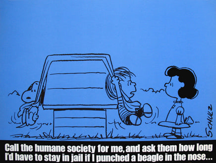 Peanuts Laminated Vintage Poster - Humane Society (Minor wave in laminate) - snoopn4pnuts.com