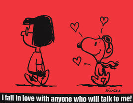 Peanuts Laminated Vintage Poster - Fall In Love (Minor wave in laminate) - snoopn4pnuts.com