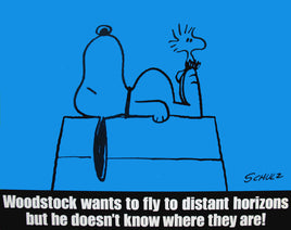Peanuts Laminated Vintage Poster - Distant Horizons (Minor wave in laminate) - snoopn4pnuts.com