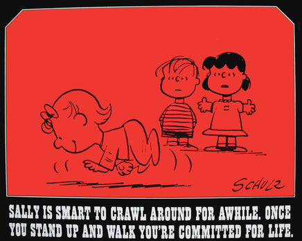 Peanuts Laminated Vintage Poster - Smart To Crawl (Minor wave in laminate) - snoopn4pnuts.com