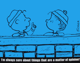 Peanuts Laminated Vintage Poster - Matter Of Opinion (Minor wave in laminate) - snoopn4pnuts.com